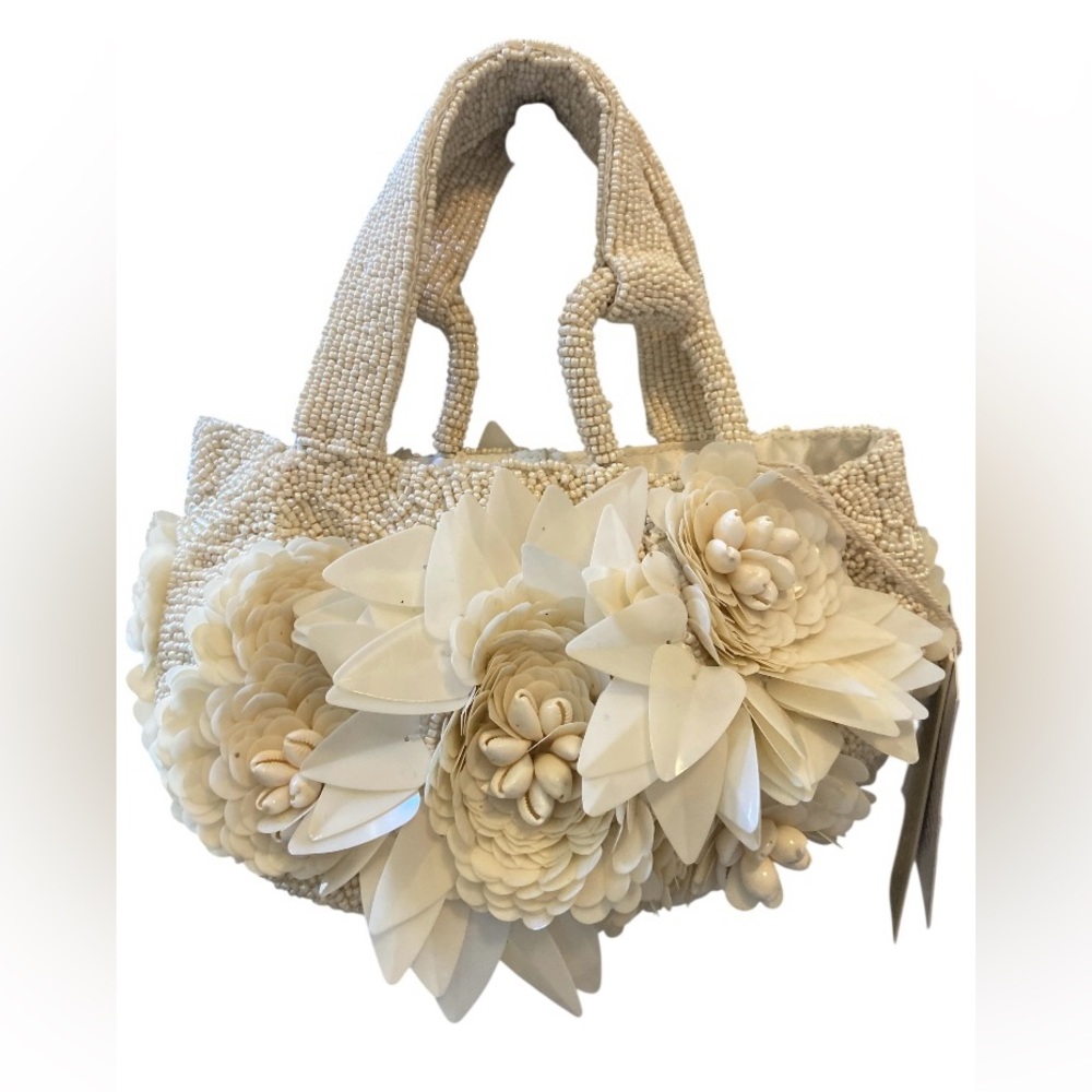 Elegant Cream Floral Women's Bag
